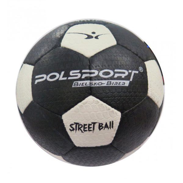 Piłka nożna na asfalt Polsport nr 5 czarno-biała